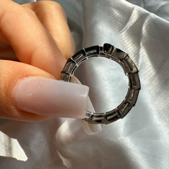 Serpent snake zircon adjustable Silver Crystal Ring - Picture 8 of 9